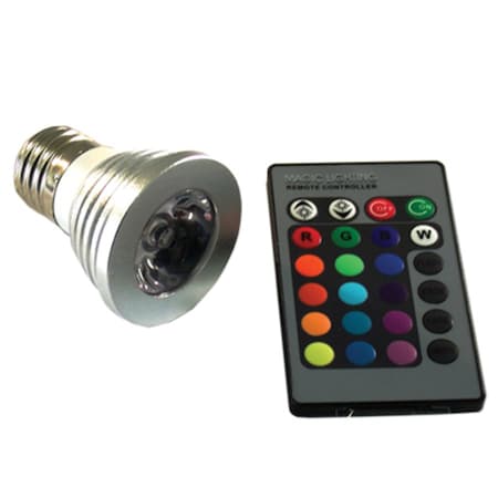 3W 110V E27 Led Light Bulb W/ Remote (Rgb Multi-Color)